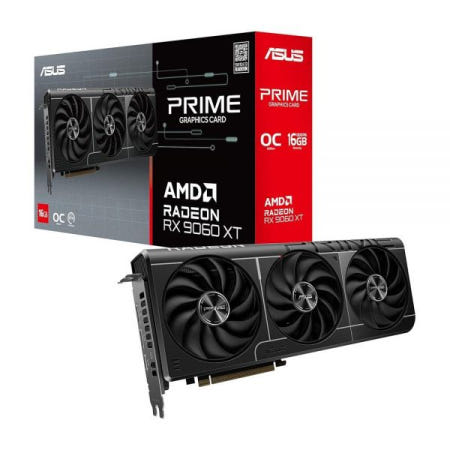 에이수스 [해외]ASUS Prime Radeon™ RX 9060 XT 16GB GDDR6 OC 에디션 그래픽 카드 (PCIe 5.0, HDMI/DP 2.1, 2.5슬롯 디자인, axial-