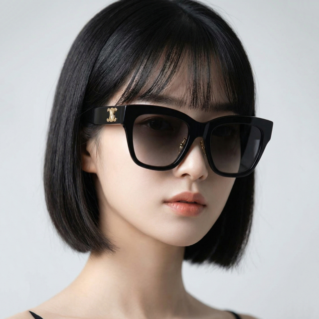셀린느 트리옹프 09 선글라스 CL40253F 01F 아시안핏 명품 오버핏 여자 남자 뿔테 - 상품 이미지