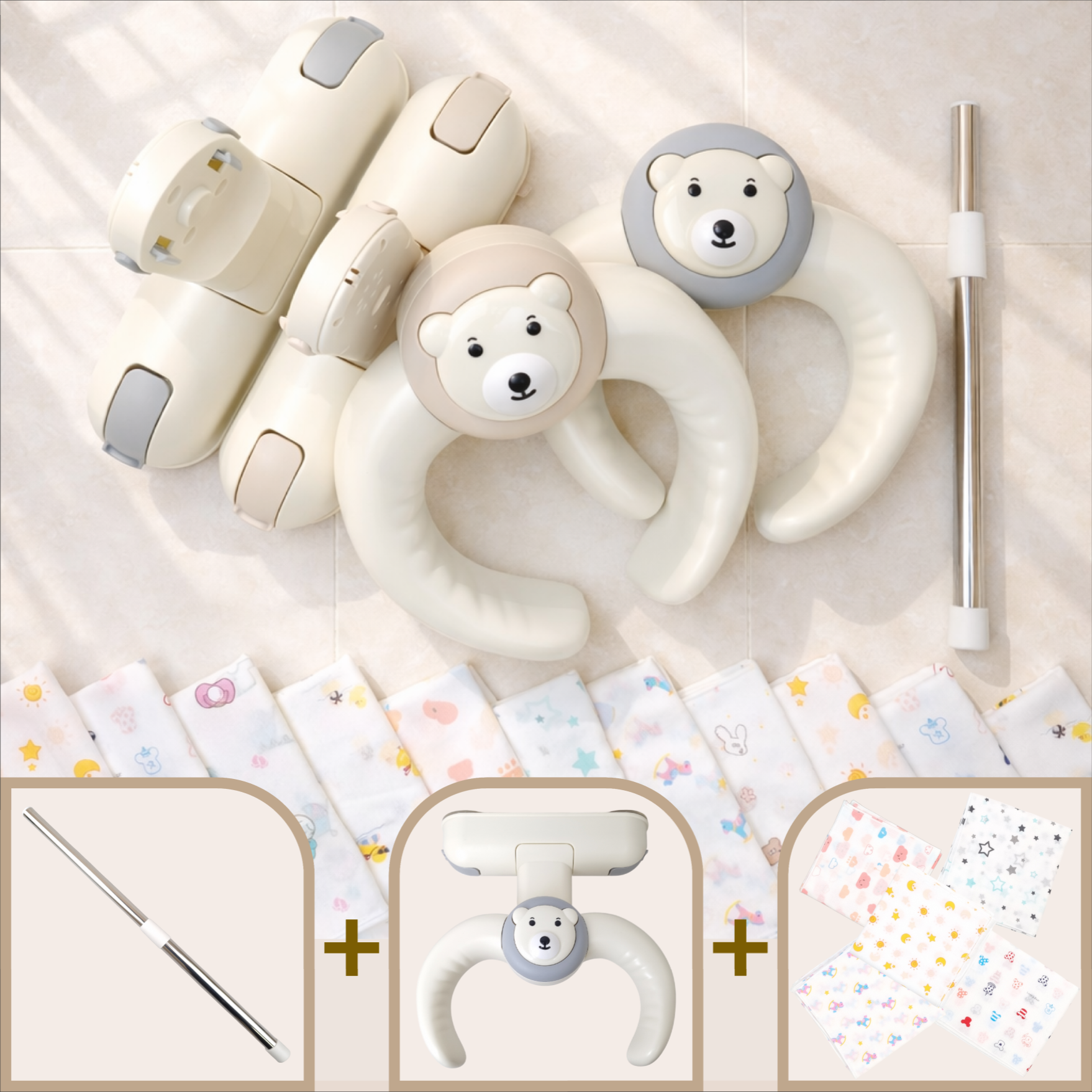 디딤웨이 붙이는 아기 샤워 목욕 핸들 3세대 흡착식 부착식 접이식 휴대용