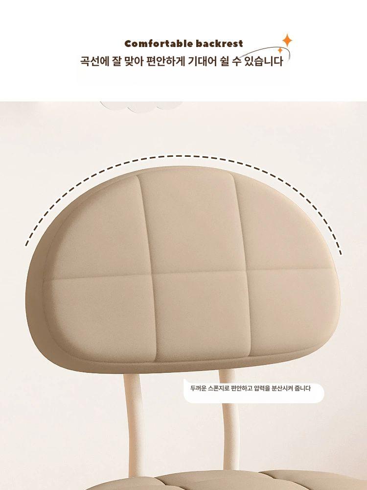 바퀴달린 낮은 의자 둥근 인테리어 걸레 청소 바퀴스툴 등받이 업그레이드 소프트 두꺼운 카키 등받이 - 상세 이미지 4
