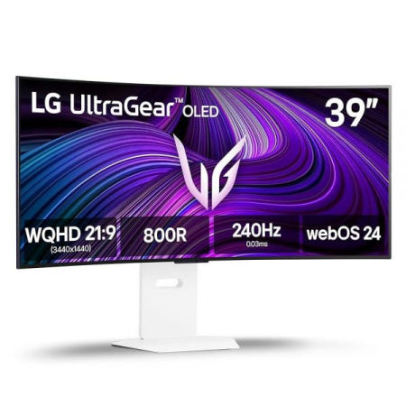 [해외]LG 39GX90SA-W 39인치 울트라기어 WQHD (3440 x 1440) OLED 곡선형 게이밍 모니터 240Hz, 1ms, NVIDIA G-Sync 호환, AMD F