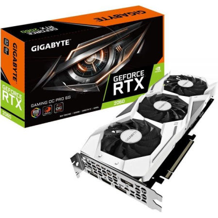 [해외]GIGABYTE 지포스 RTX 2060 게이밍 OC 화이트 프로 6G 그래픽 카드, 3x WINDFORCE 팬, 6GB 192비트 GDDR6, GV-N2060GAMINGOC