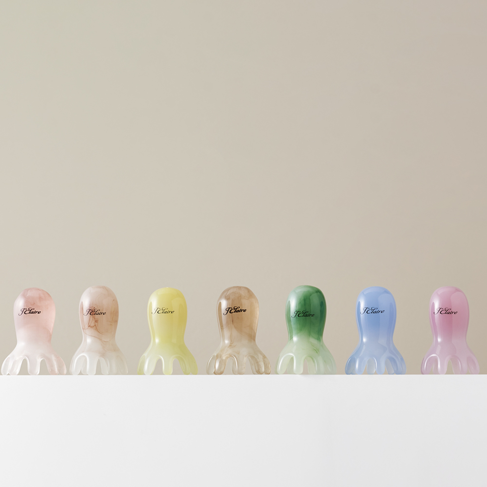 1+1 문어 두피 괄사 마사지기 머리 지압 승모근 빗 림프 순환 경락 제품 이미지