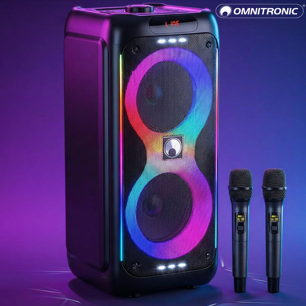 옴니트로닉 버스킹팝 800W 블루투스스피커 무선마이크2개 포함 제품 이미지