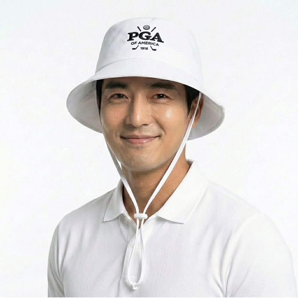 PGA 남성용 시그니처 3D 자수 로고 버킷햇 PGA-CP05 화이트, FREE - 상품 이미지
