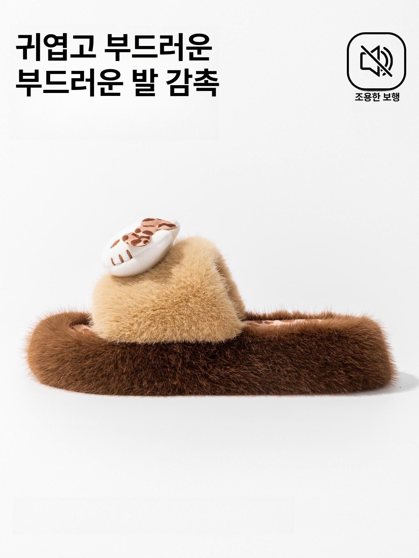 헬로키티 코튼 여성 슬리퍼 거실화 실내화 겨울 사무실 거실 학교 홈웨어 가을 겨울 커피 헬로키티 36 37 - 상세 이미지 4