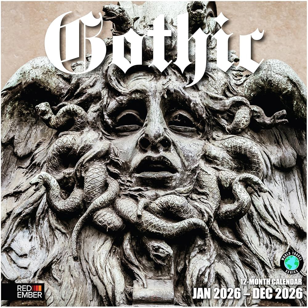 Gothic 2026 벽 달력 12개월 펼쳤을 종이 튼튼한 두껍고 때 30.5cm x 24인치) 61cm(12인치 선물 01 - Gothic New 2026 - 상품 이미지