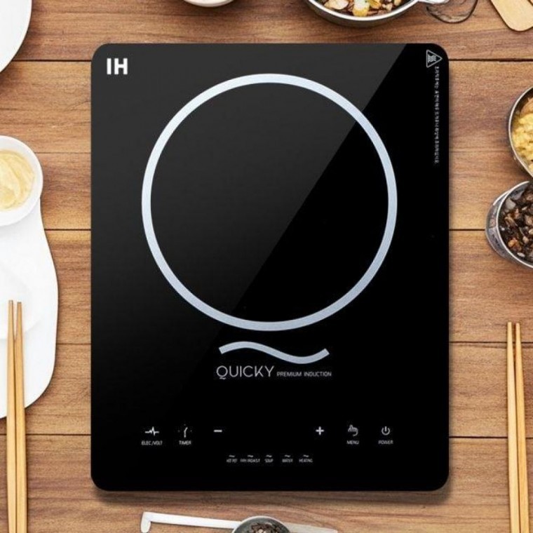퀵키 인덕션 레인지 1구 전기레인지 휴대용 미니 캠핑용 슬림
