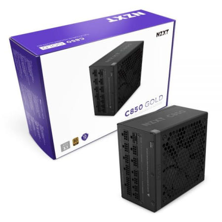NZXT [해외]NZXT C850 Gold ATX 3.1 - 완전 모듈식 저소음 PC 게이밍 전원 공급 장치 850와트 80 플러스 골드 12V-2x6 커넥터 제로 팬 모드 100% 일본