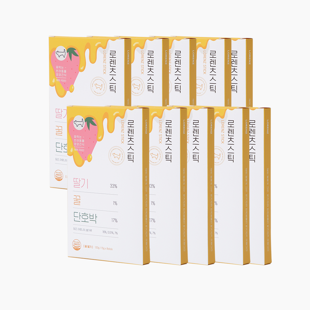 [무료배송] 로렌츠스틱 강아지츄르 퓨레 짜먹는간식 꿀딸기, 15g, 80개 - 상품 이미지