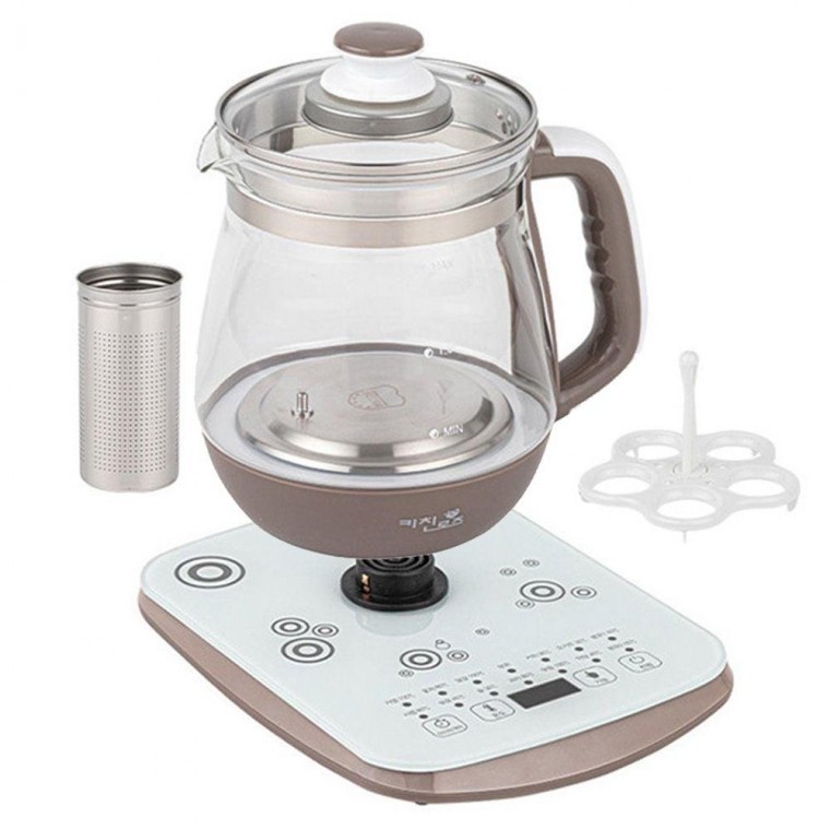 키친로즈1800 프리미엄 글라스 전기 티포트 유리 주전자 보온