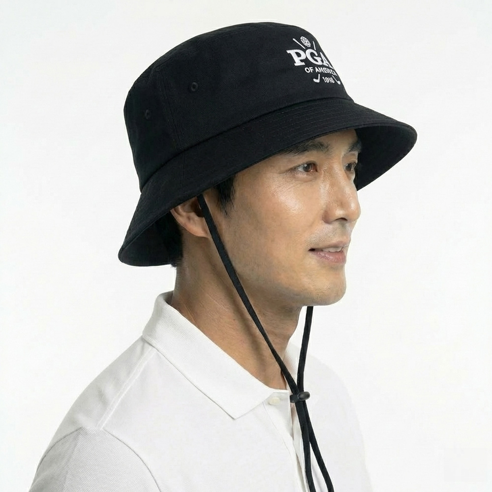 PGA 남성용 시그니처 3D 자수 로고 버킷햇 PGA-CP05 블랙, FREE - 상세 이미지 2