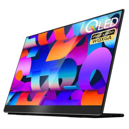 EHOMEWEI [해외]EHOMEWEI Q1 16인치 IPS 2560 x 1600 해상도 휴대용 모니터/디스플레이, 16:10, 1500:1, Type-C 케이블 연결 보조 외부 스크린 노트북,