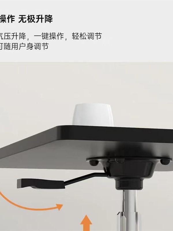 높낮이조절 컴퓨터 책상 이동식 노트북 스탠딩 높이조절 블랙 블랙실린더 59-80cm - 상세 이미지 3