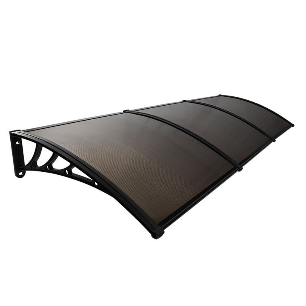 데크 렉산 비가림막 처마 투명 캐노피 파고라 그늘막 어닝 80cm x 120cm 확장판+브래킷 2 - 상품 이미지