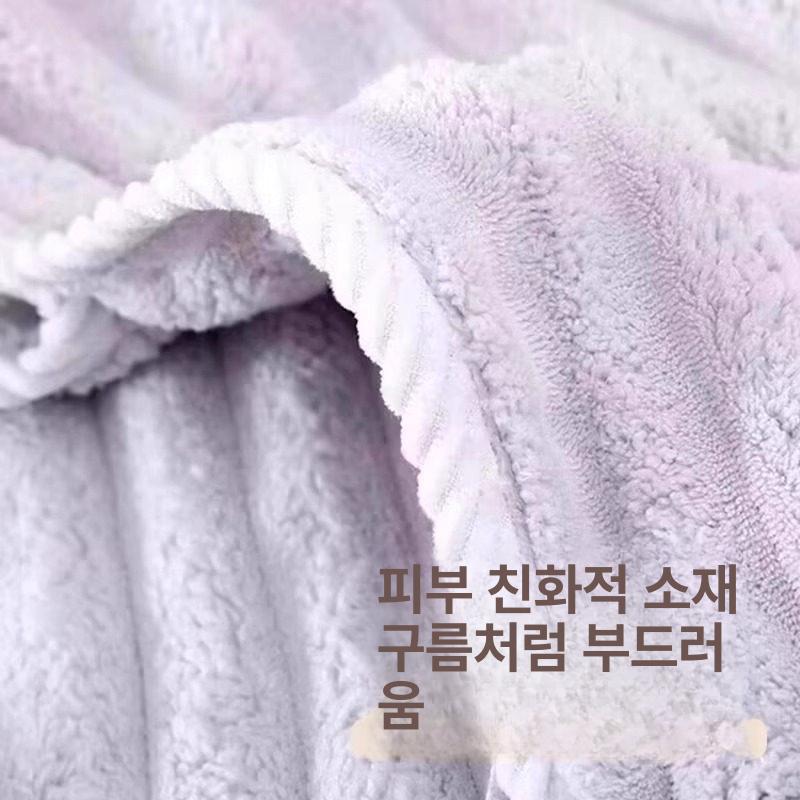 여성용 두꺼운 흡수력 좋은 빠른 건조 이중 목욕용 헤어 타월 1단계 핑크 1줄