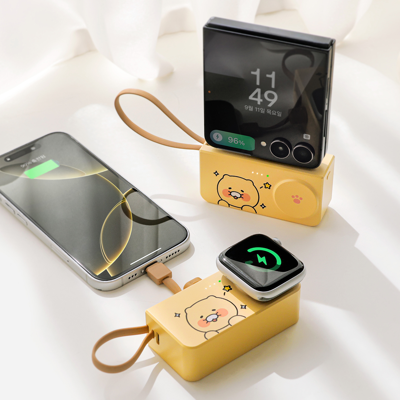 춘식이 애플워치 스마트폰 도킹 기내반입가능 보조배터리 5000mAh - 상세 이미지 4