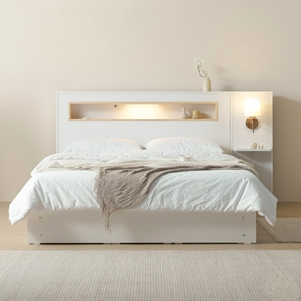 파르테 부부트윈침대 슈퍼싱글 트윈베드 높은 서랍형 호텔식 침대