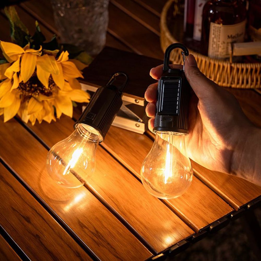 LED 태양광 캠핑용 조명 텐트 차박 감성 충전식 램프 2개 이미지 6