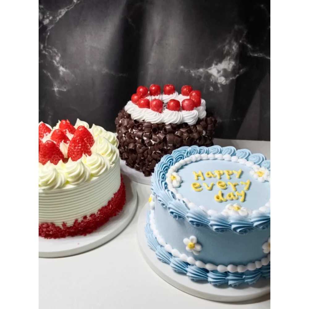 모형 케이크 3단 파티용품 디스플레이 유치원 기념일 8인치+6인치 2단 생일 케이크 - 상세 이미지 2