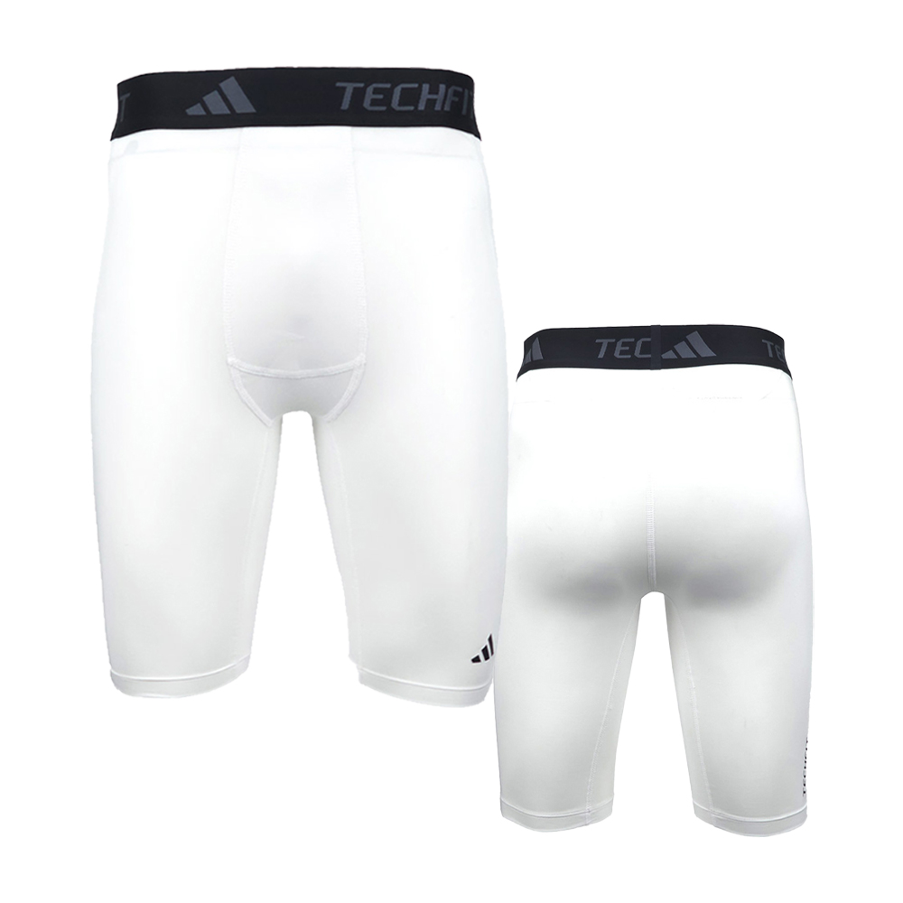 아디다스 맨스 컴프레션 트레이닝 테크핏쇼츠 레깅스 화이트 제품 이미지