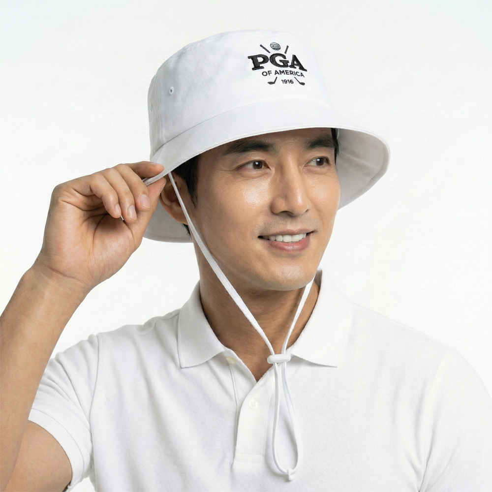 PGA 남성용 시그니처 3D 자수 로고 버킷햇 PGA-CP05 화이트, FREE - 상세 이미지 2