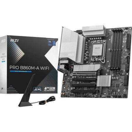 [해외]MSI PRO B860M-A WiFi 마더보드, mATX - 인텔 코어 울트라 프로세서(시리즈 2), LGA 1851-12 DRPS, DDR5 메모리 부스트 (8600+ M