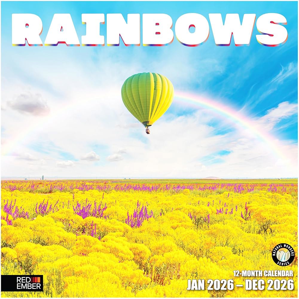 Rainbows 2026 벽 달력 12개월 때 24인치) 30.5cm x 펼쳤을 종이 두껍고 61cm(12인치 튼튼한 선물 - 상품 이미지