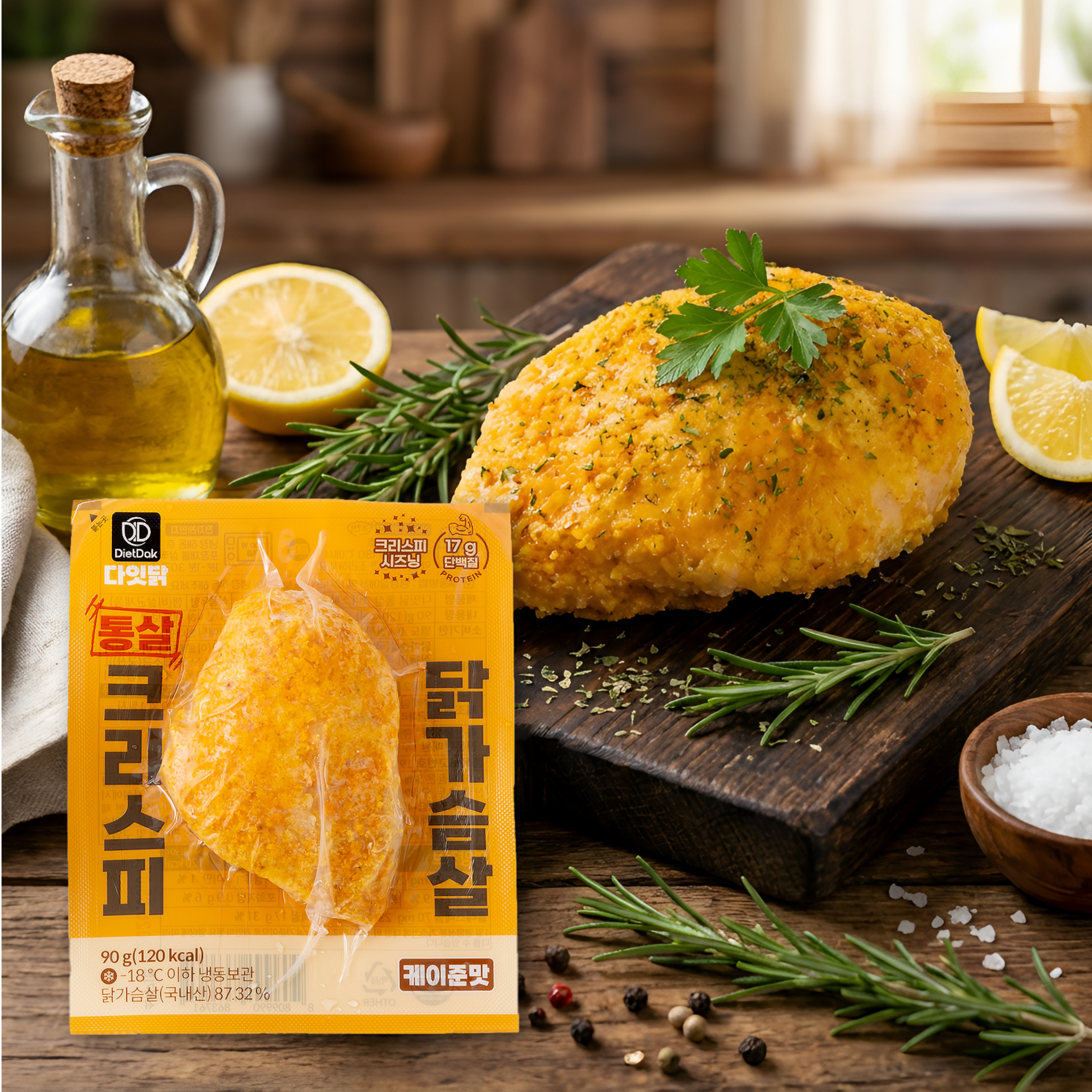 [핫세일] 다잇닭 통살 크리스피 닭가슴살 케이준맛, 90g, 30개 - 상품 이미지