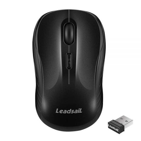 [해외]LeadsaiL 무선 마우스 무소음 2.4G USB 컴퓨터 컴팩트 광학 미니 저소음 마우스, 무소음, 버튼 4개, PC/노트북/윈도우/맥/리눅스용 3가지 조절 가능한 DPI