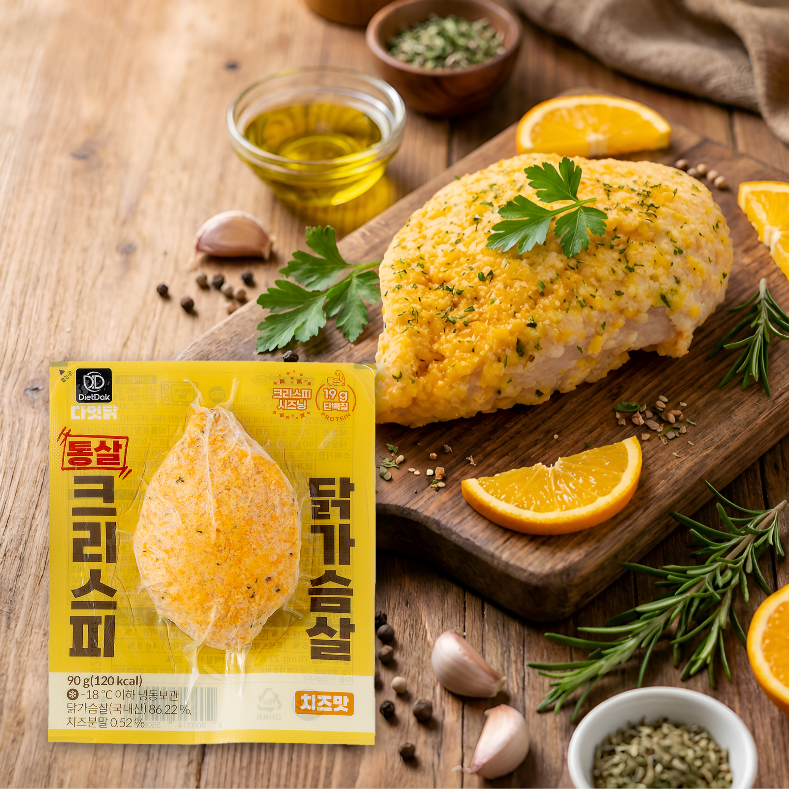 다잇닭 통살 크리스피 닭가슴살 치즈맛, 90g, 30개 - 상품 이미지
