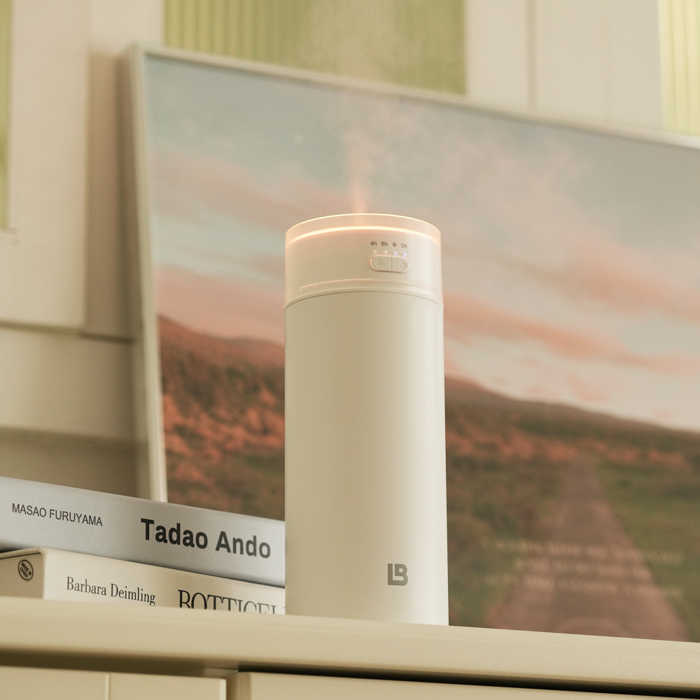 라이브박스 무드등 무선 가습기 저소음 초음파 미니 사무실 차량용 휴대용 탁상용 500ml