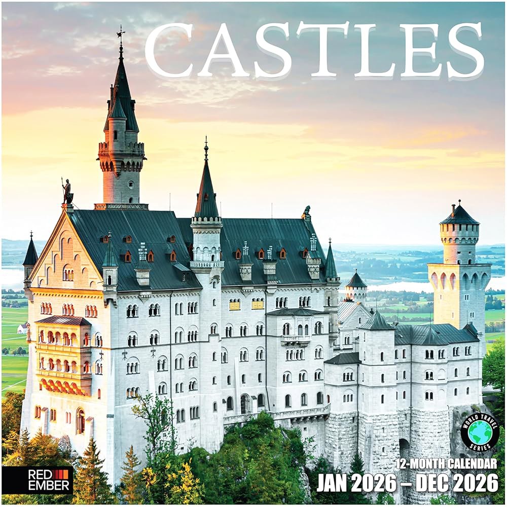Castles 2026 벽 달력 12개월 튼튼한 선물 종이 30.5cm x 때 61cm(12인치 펼쳤을 24인치) 두껍고 01 - Castles New 2026 - 상품 이미지