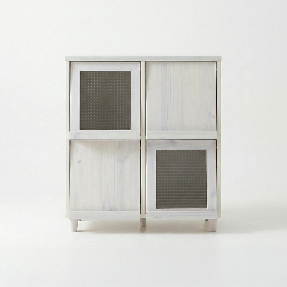 필몬 수납장 4문 9380 810x400x920mm, 2단, 화이트파인베니어 9594.0309 - 상품 이미지