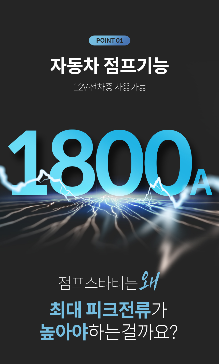 룩티 점프스타터 자동차 오토바이 차량 보조배터리 고속충전 12V