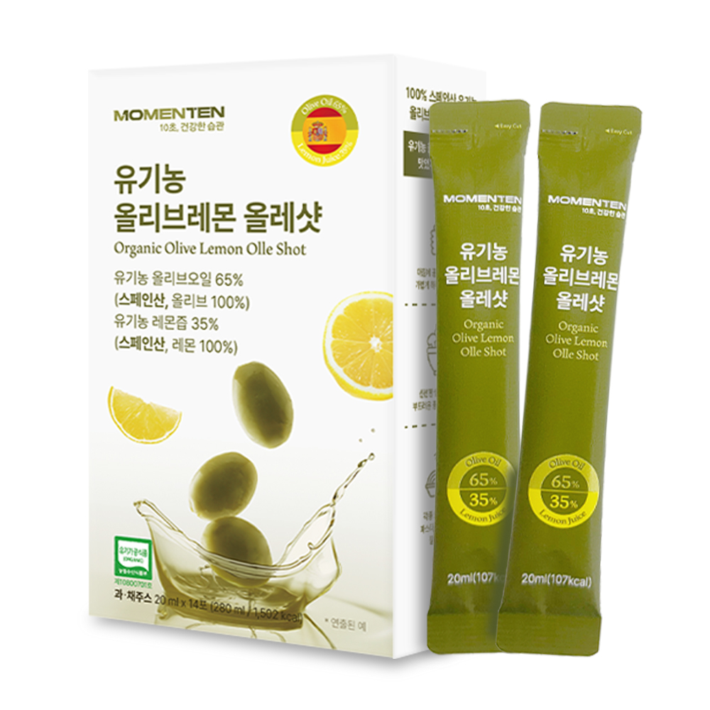 모먼튼 유기농 100% 올리브레몬 올레샷 엑스트라버진 올리브오일 레몬즙 14포, 1개 - 상세 이미지 2