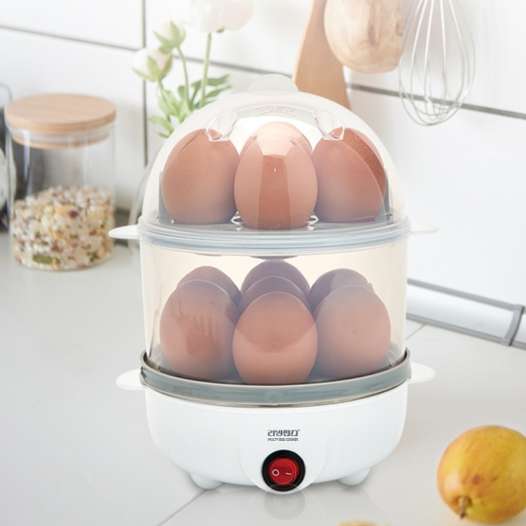 달걀삶기 리빙센스 멀티 계란찜기 2단 14구 미니계란찜기