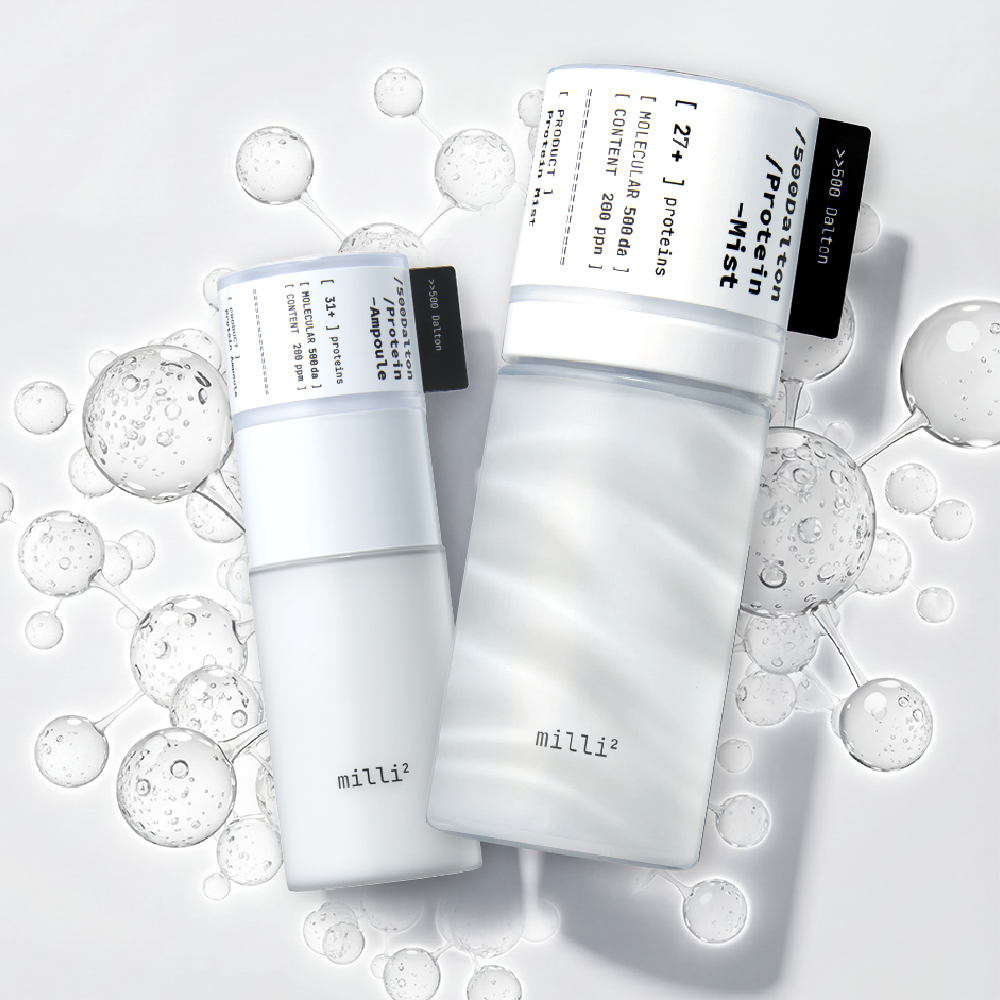 [밀리밀리 공식] 1-SET｜500달톤 프로틴 스킨케어 세트(미스트 55ml+앰플 30ml ) 이미지 2