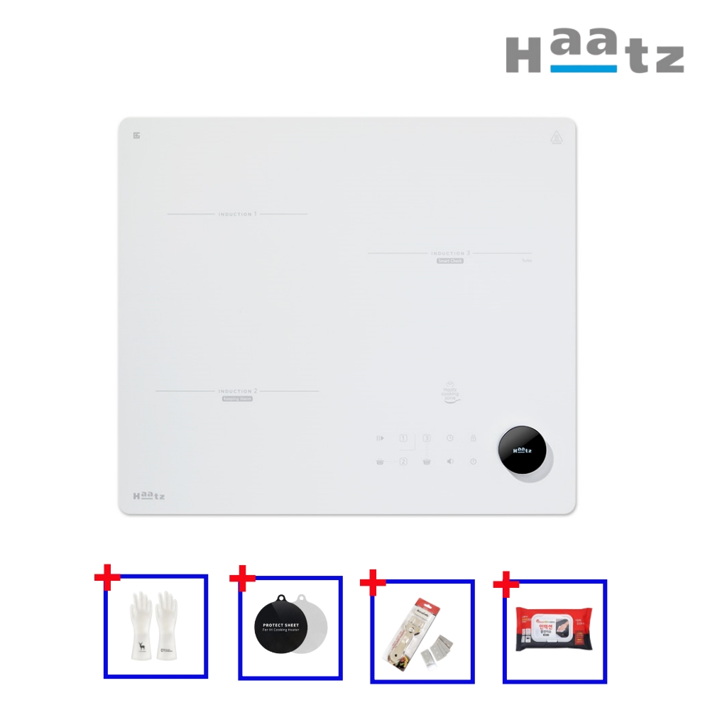 하츠 인덕션 3구 스마트휠 화이트 블랙 EIC-30HWR241 전기레인지 쿡탑 설치비포함