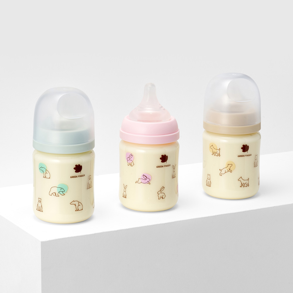 그린핑거 베베그로우 PA 퓨어베이비 (말콩당근) 디자인 트윈팩 160ml (노꼭지)+젖꼭지 2개 세트 이미지 3