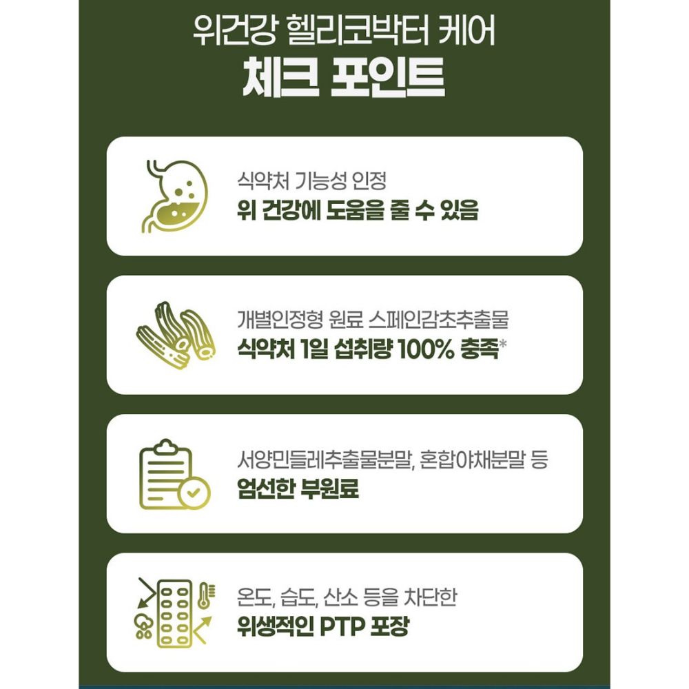 내츄럴플러스 위건강 헬리코박터 케어 부스터 스페인 감초추출물 올인원 위톡 60정, 1개 - 상세 이미지 3