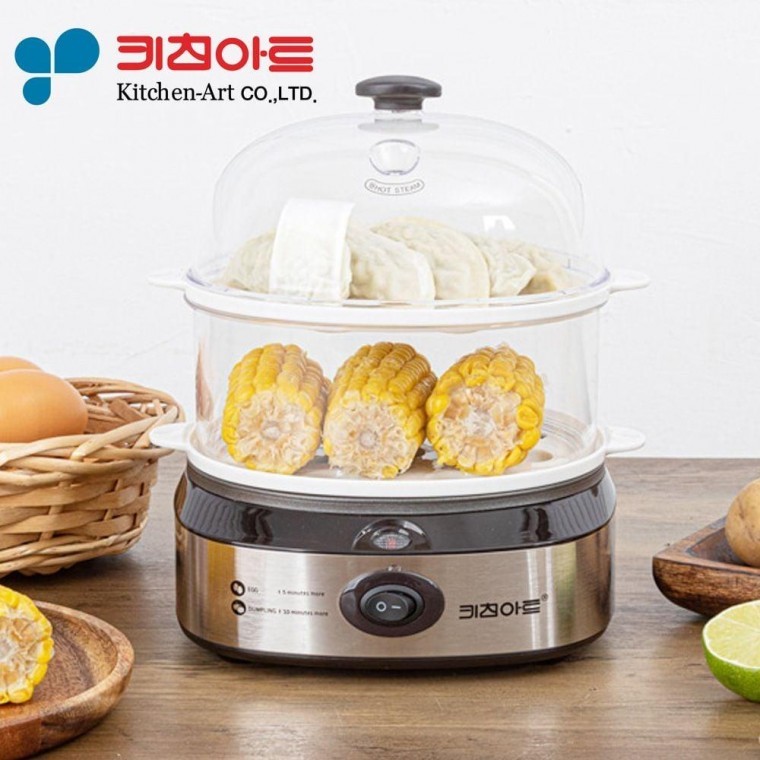 키친아트360 라팔 2단 에그 만두찜기 달걀 조리 전기 찜기
