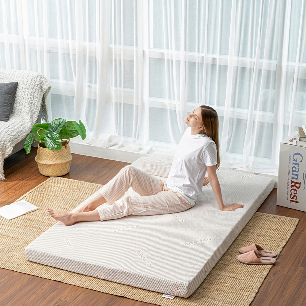 그랜레스트 발칸 메모리폼 일체형 토퍼 10cm 화이트 SS(슈퍼싱글) - 상품 이미지