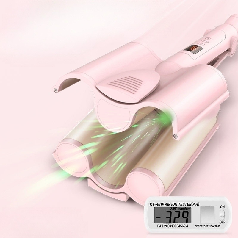 고데기 3단 물결웨이브 세라믹코팅 모발손상방지 LCD 디지털 온도조절 빠른예열 셀프 - 상세 이미지 2