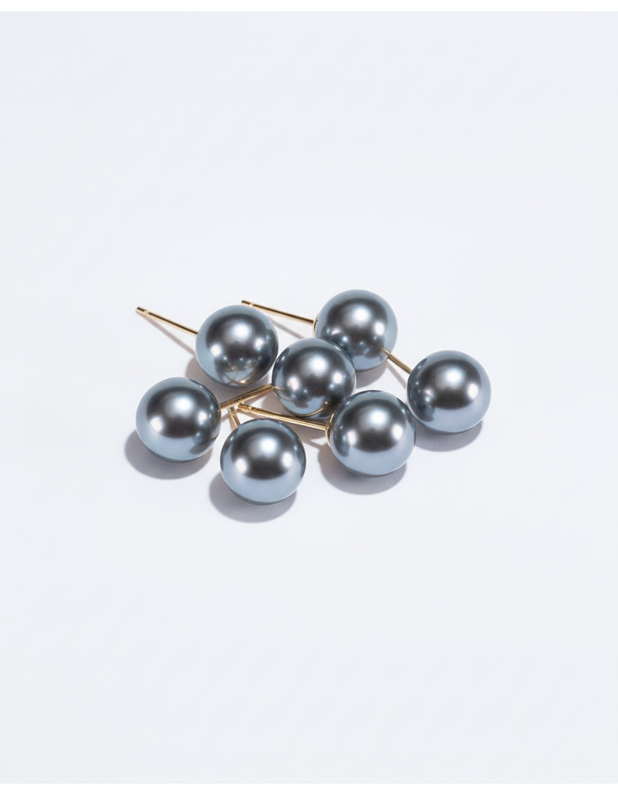 14k골드 아코야 9.5mm~9.0mm(흑진주/골드) 귀걸이 - 상세 이미지 3
