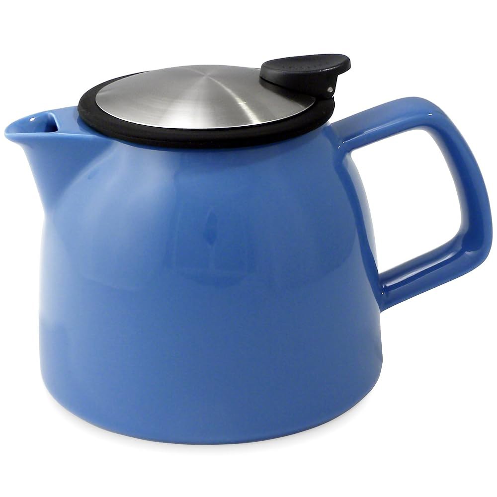 포라이프 벨 세라믹 티포트, 바스켓 인퓨저 26온스/770ml, 블루 Purple - 상품 이미지