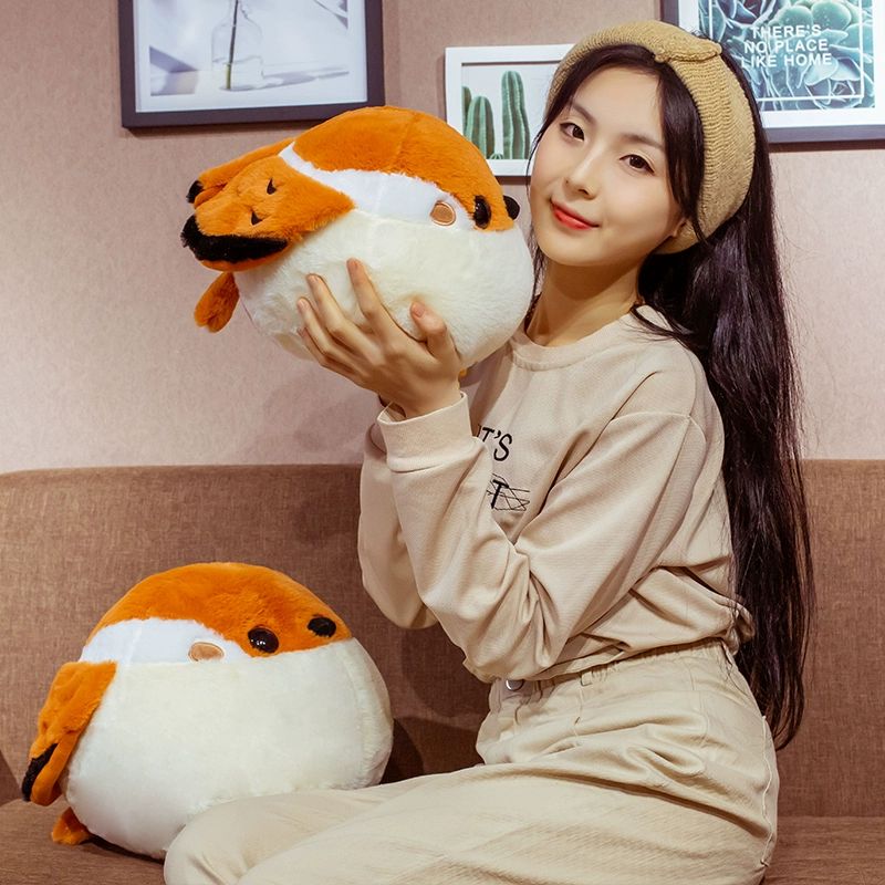 뱁새인형 귀여운 봉제 모찌 참새 인형소품 둥근화이트마운틴버드 소형 25cmx30cm - 상세 이미지 4