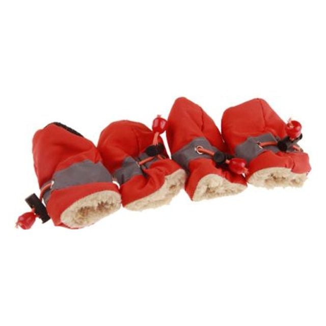 강아지 털신발 4P 슈즈 산책 부츠 애견신발 겨울 양말