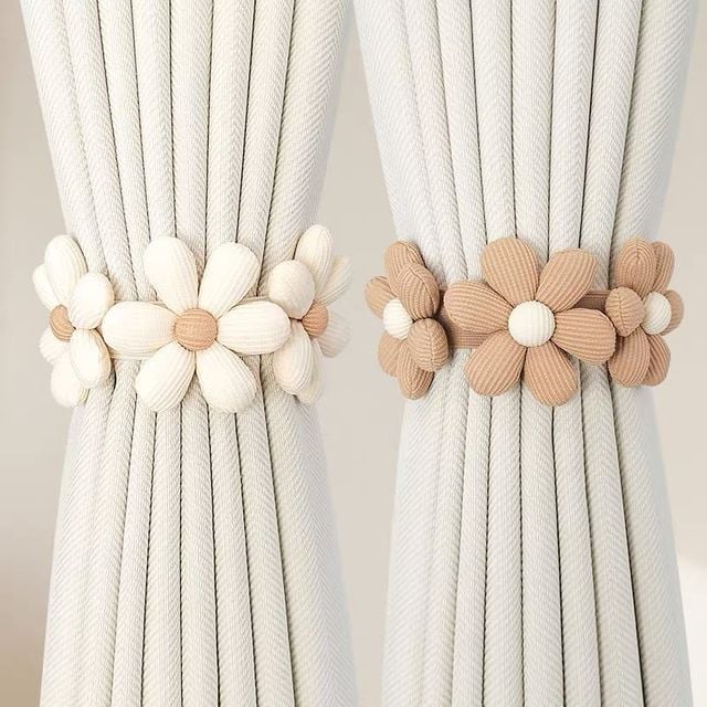 핏픽 커튼밴딩홀더 2p 타이백 커튼끈 플라워스트랩3꽃