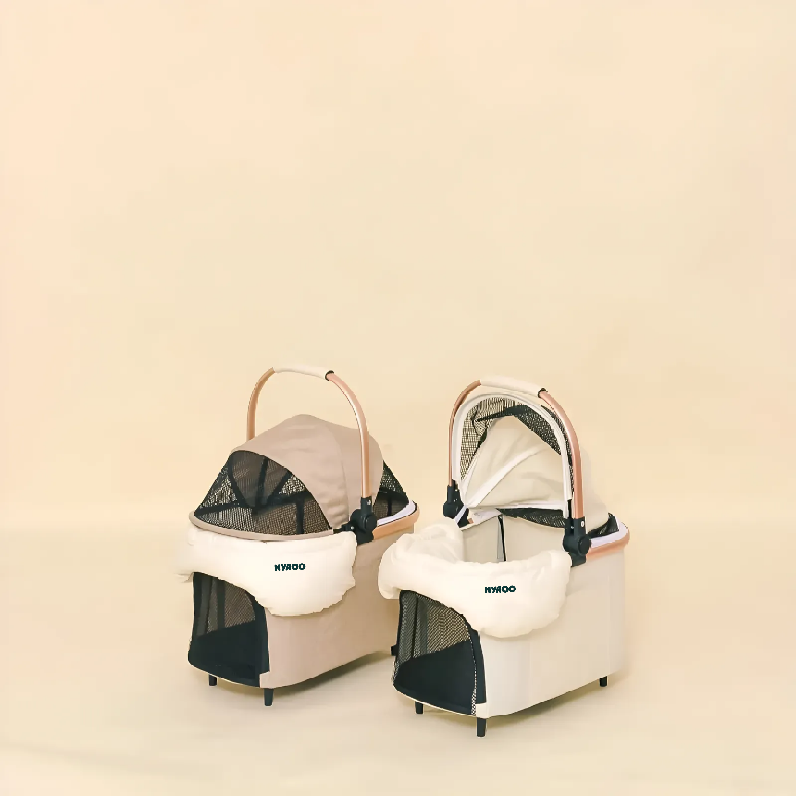 냐오오 Latte 강아지 유모차 가드 포함 소형견 무소음 펫모차 분리형 웨건 반려견 개모차